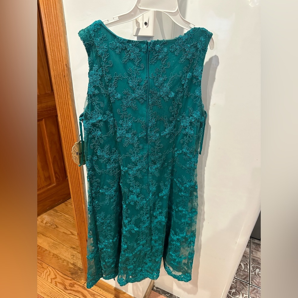 2XL Fanny Usa Polyester Lace Floral Green Seafoam Womens Dress